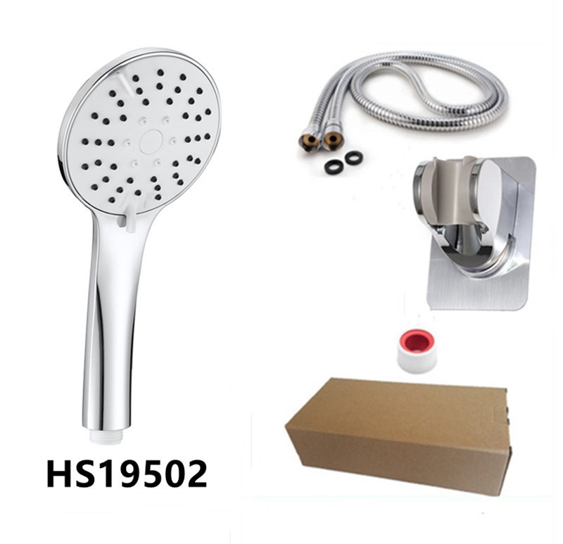 Amazon Ebay hot selling plastic 5 Functions hand held  shower head set for bathroom wholesale with adhesive bracket and 1.5m shower hose