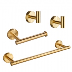 Easy install bathroom hardware accessories set wall mounted 304 stainless steel towel rack