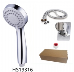 Amazon Ebay hot selling plastic 3 Functions hand held  shower head set for bathroom wholesale with adhesive bracket and 1.5m shower hose