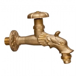 Antique Brass Dragon Shape Wall Mounted Washing Machine Water Tap Balcony Cooper Cold Water taps