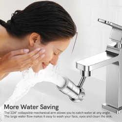 Bathroom Basin Aerator Water Saving Dual Function 2-Flow Solid Brass Sprayer 360 Degree Swivel