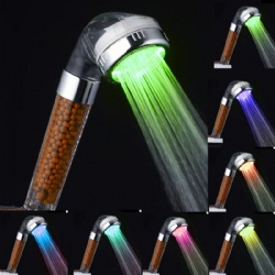 7 color changing led shower head negative ion spa filter hand shower